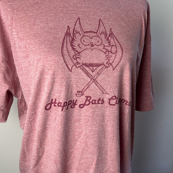 Pink Happy Bats Cinema Vancouver Movie Rental Store Tee NWOT - Picture 4 of 9